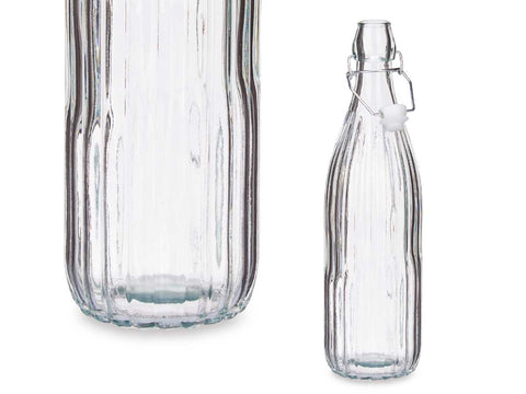 Botella Vidrio Óptica 1 Litro Rayas Vertical