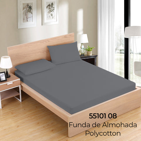 Funda de Almohada 90cm Gris Oscuro Roomers 50% Algodón 50% Poliéster