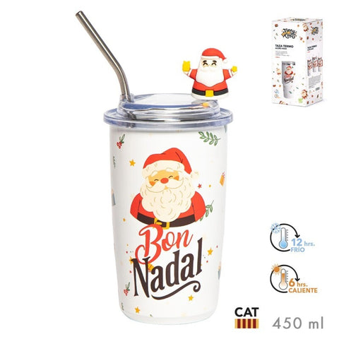 Mug Térmico 450ml Papa Noel Catalán ''Bon Nadal''