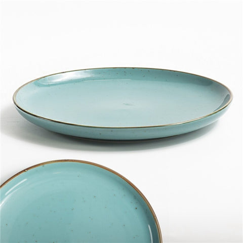 Plato Llano de Porcelana Makoto 25cm Celeste