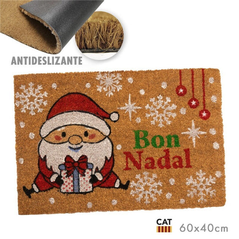 Felpudo de Fibra de Coco Bon Nadal Papá Noel 60x40cm Catalán