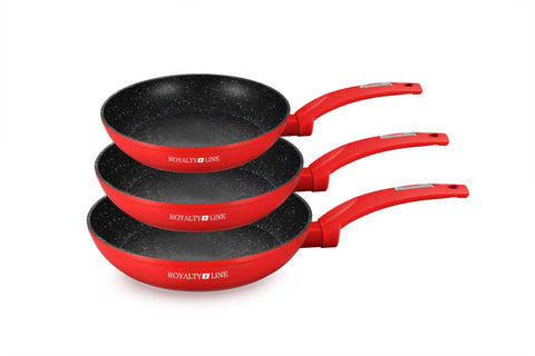 Juego 3 Sartenes Rojas 20-24-28cm Royalty Line
