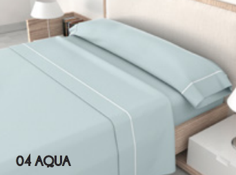 Joc de Llençols Llises llit 90cm Aqua ''Sky Gray'' 50% Cotó 50% Polièster