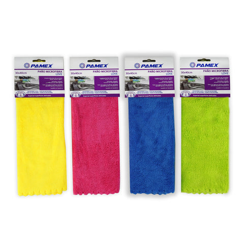 Paño Microfibra Love 30x40cm Pamex color aleatorio