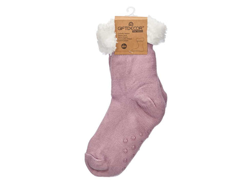 Calcetines Sherpa Infantil Lila Claro