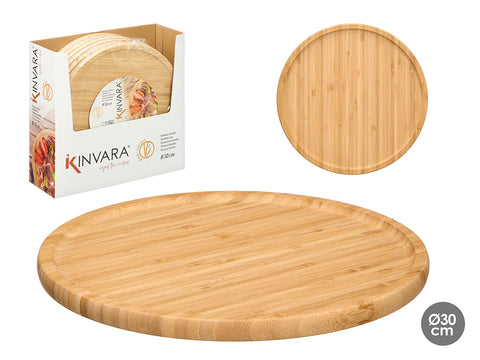 Bandeja Redonda Bambú 30x30cm