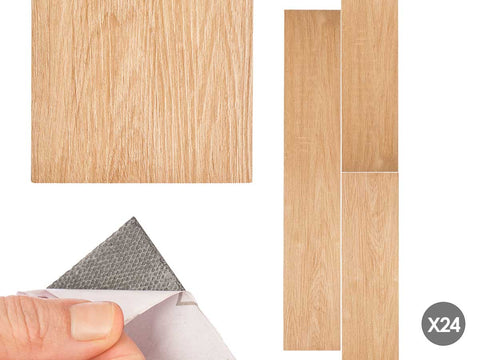 Set 24 Láminas Vinilo Parquet Vinílico Marrón Claro 914x152mm