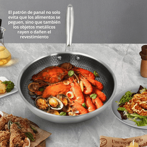 Sartén 28cm Acero Inoxidable Honeycomb Royalty Line