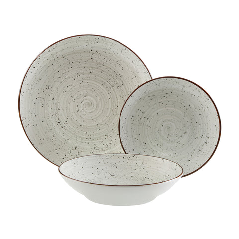 Vajilla 18 Piezas Lua Gris Claro Cerámica Versa