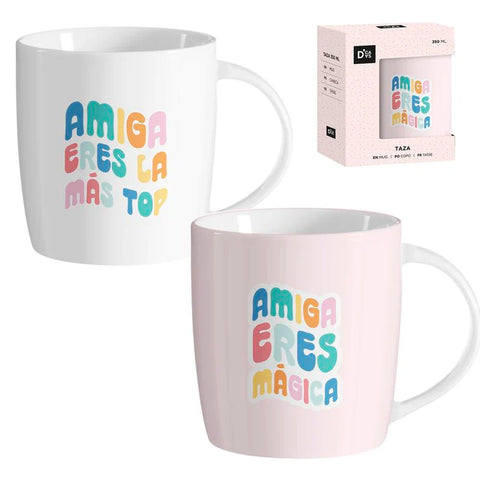 Taza Mug 350ml 2 Modelos (Amiga Eres la Más Top)