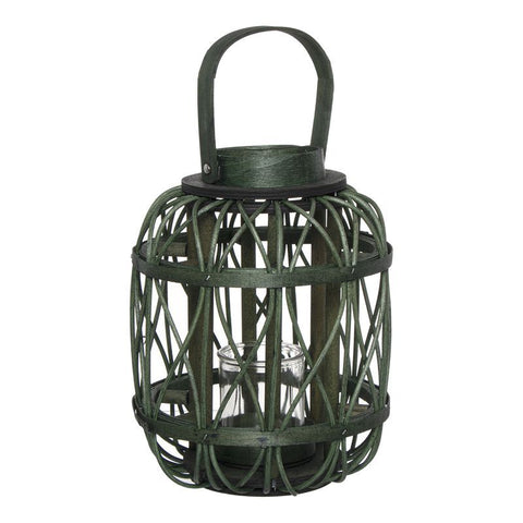 Candel Portavelas Bambú L Verde 25x25x37cm