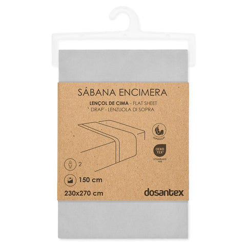 Sábana Encimera Cama 150cm Microfibra Gris Perla Dosantex