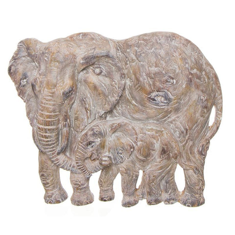Cuadro Elefantes Relieve 55x13x68cm