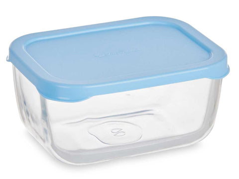 Fiambrera Vidrio Snow Box tapa Azul 420ml