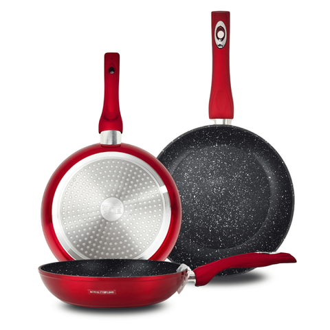 Juego 3 Sartenes Rojas 20-24-28cm Royalty Line