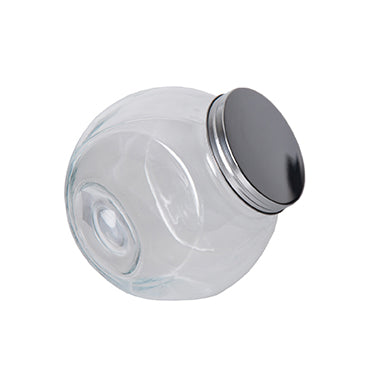 Bote de Vidrio Inclinado 2090ml Tapa Acero Inoxidable
