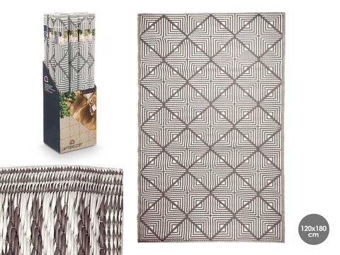 Alfombra Rombos Blanco Gris 120x180cm