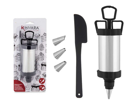 Manga Pastelera de Metal con 4 Boquillas