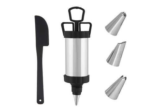 Manga Pastelera de Metal con 4 Boquillas