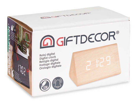 Reloj Digital Efecto Madera