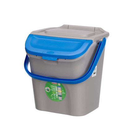 Cubo Basura 28 Litros Apilable Ecoway Azul