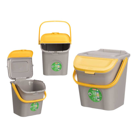 Cubo Basura 28 Litros Apilable Ecoway Amarillo
