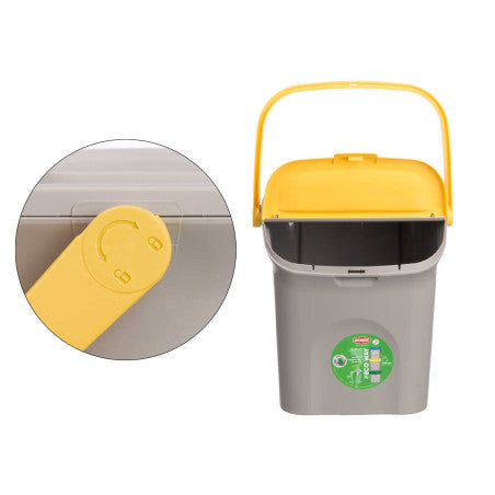 Cubo Basura 28 Litros Apilable Ecoway Amarillo