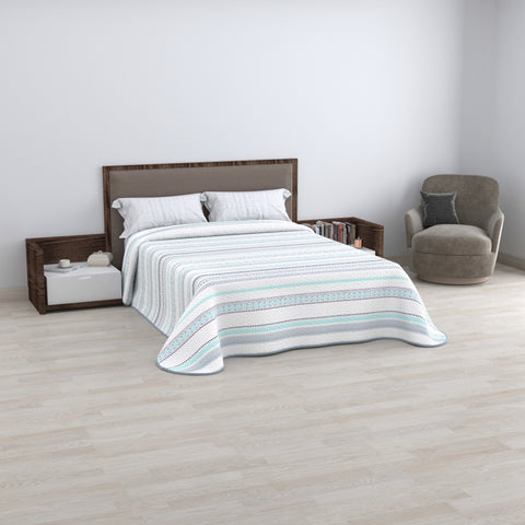 Colcha Ecobuti cama 150cm Nora Azul