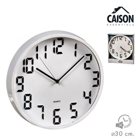 Reloj de Pared Blanco y Negro 30cm