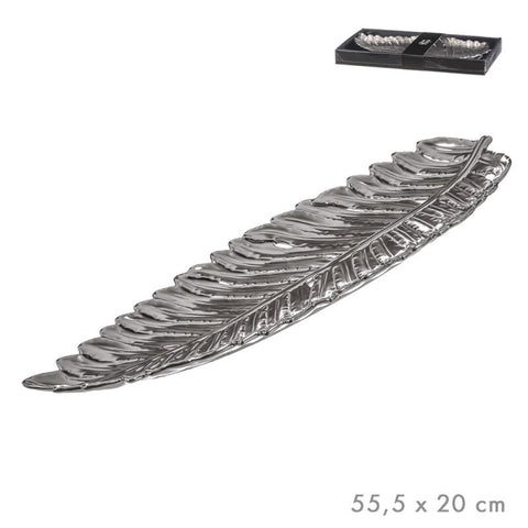 Centro de Mesa Hoja Plateada G 55,5x20cm