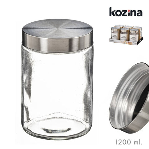 Pack 6 Pots de Cristall Tapa Hermètica 1200ml Kozina