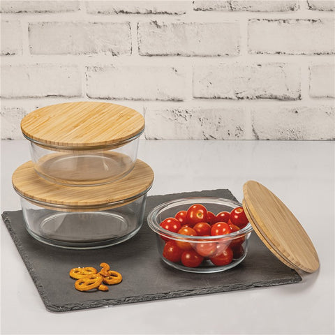 Fiambrera Redonda Tapa Bambú 370ml
