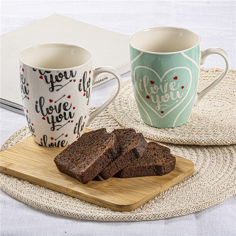 Pack 6 Tazas Mug ''I Love You'' 350ml Amor San Valentín