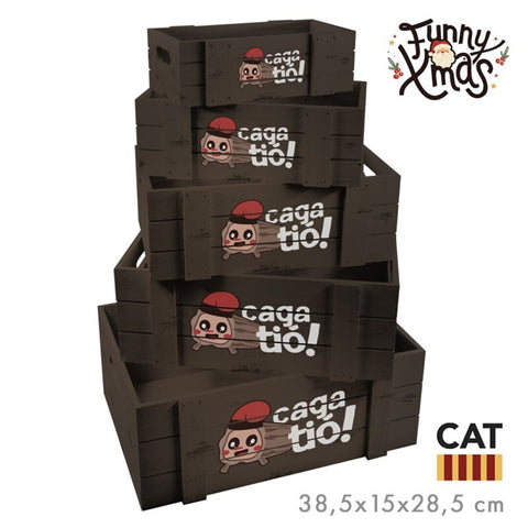 Set 5 Cajas Madera Caga Tió! Català