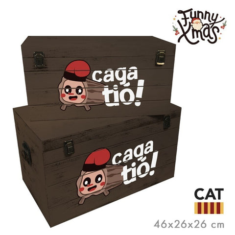 Set 2 Baules Madera Caga Tió Català