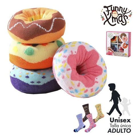 Pack Regalo 4 Calcetines Donuts Talla Única