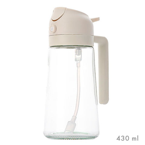 Aceitera Cristal Pulverizador Blanca 430ml Doble Función