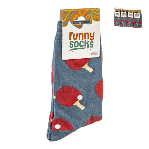 1 Par Calcetines Ping Pong Funny Socks