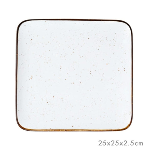 Plato de Porcelana Akiko 25cm Llano Cuadrado