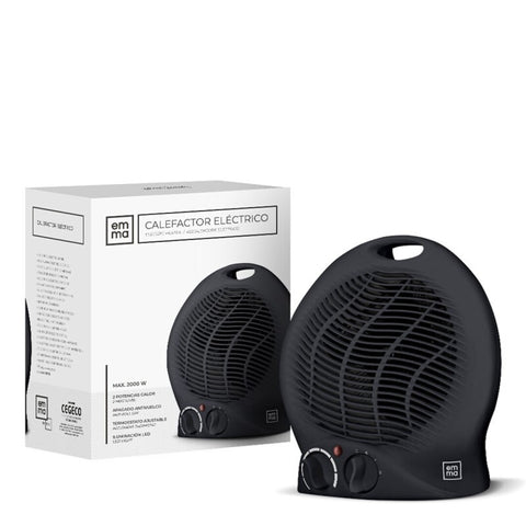 Calefactor Redondo Negro 2000W 24x28cm