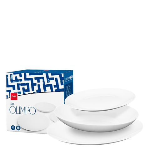 Vajilla 12 Piezas Olimpo Vidrio Opal