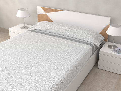 Juego de Sábanas cama 150cm Microfibra Chacal Amanecer Gris