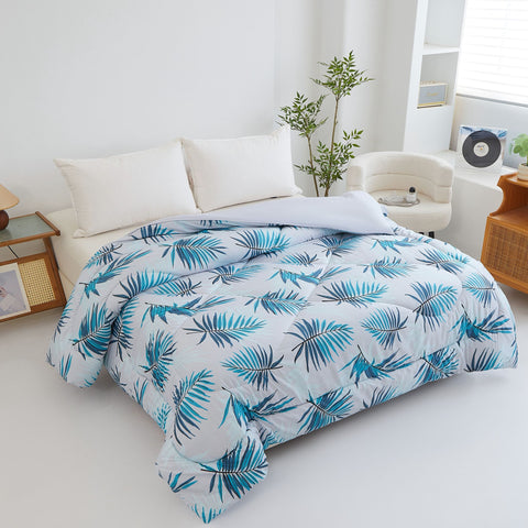 Edredón Estampado 135cm (230x260cm) Hojas Azul