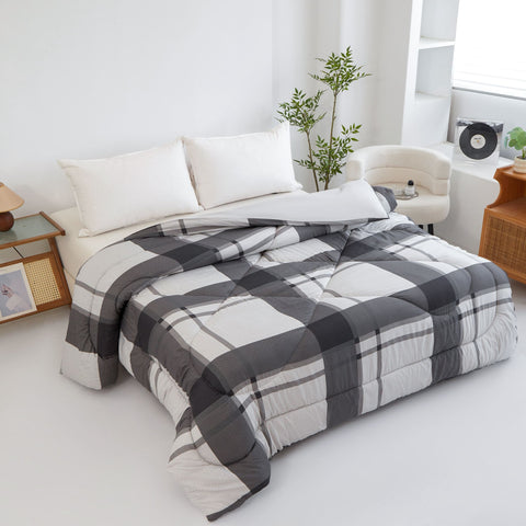 Edredón Estampado 150cm (240x260cm) Minimalista Negro-Blanco