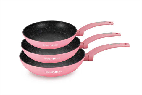 Juego 3 Sartenes Rosas 20-24-28cm Royalty Line