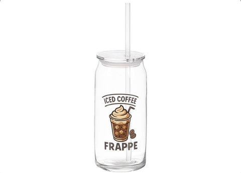 Vaso Tapa Pajita Cristal Coffee 600ml