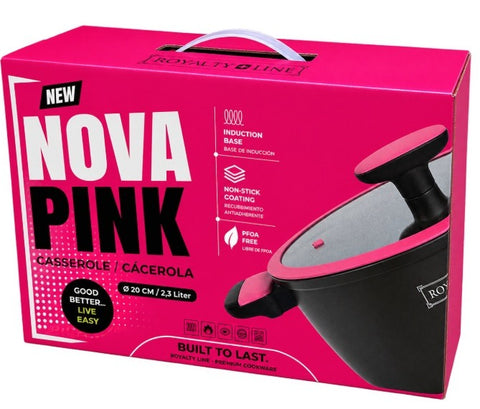 Olla 20cm 2,3L Revestimiento Pìedra Royalty Line Nova Pink