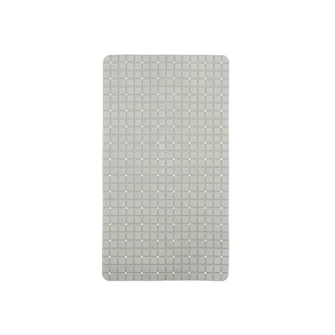 Alfombra Baño 67x38cm Antideslizante Cuadros Gris Grande