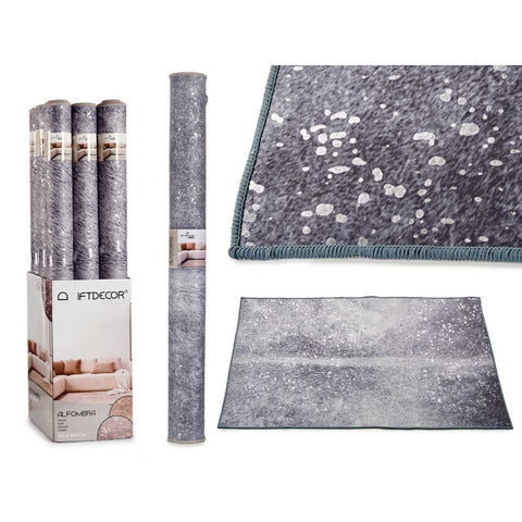 Alfombra Gris 133x190cm con Manchas Plateadas