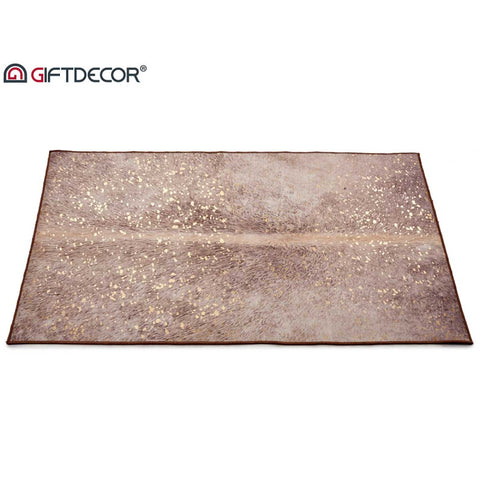 Alfombra Marrón 133x190cm con Manchas Doradas